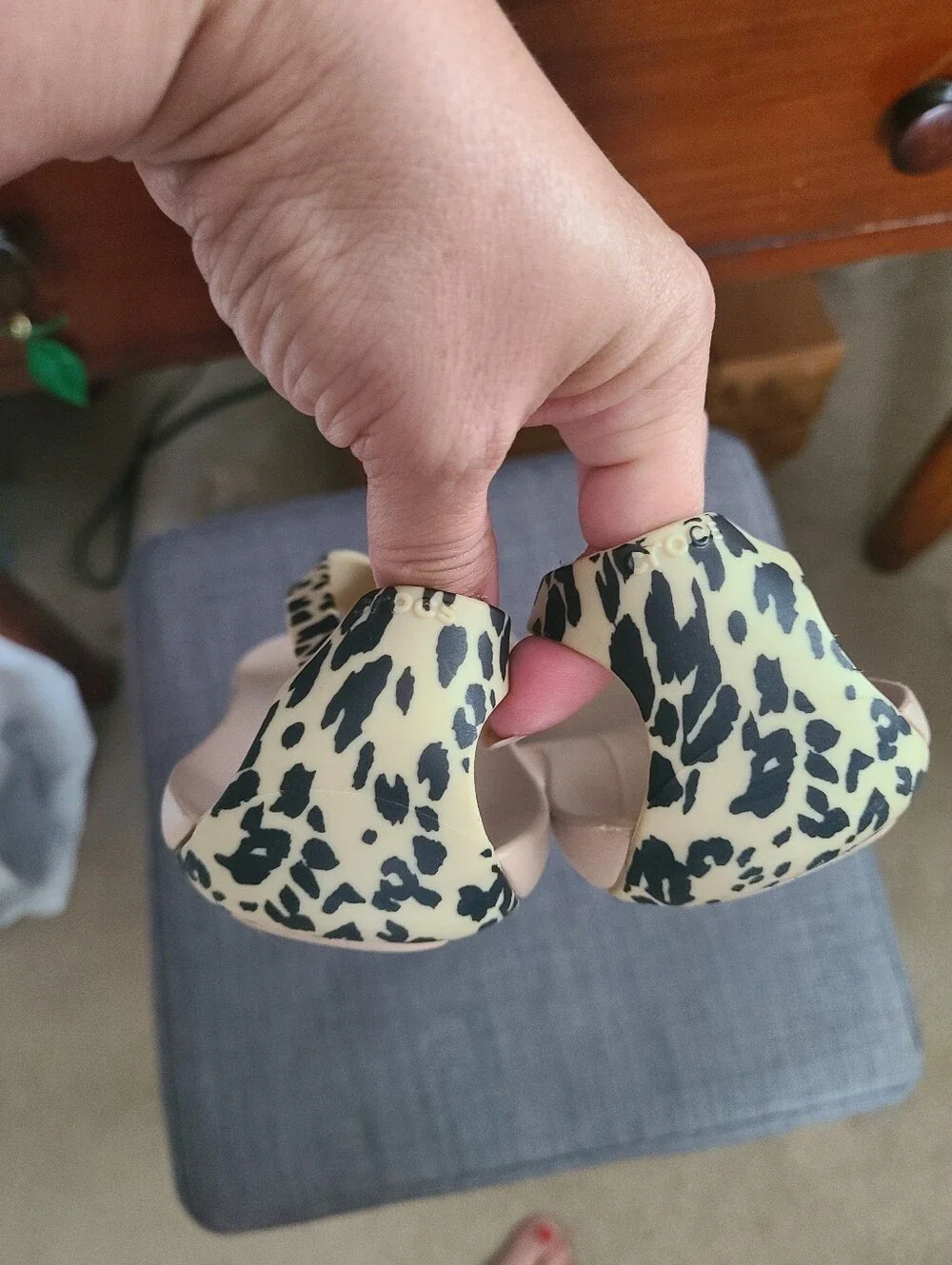 Crocs leopard print sandals